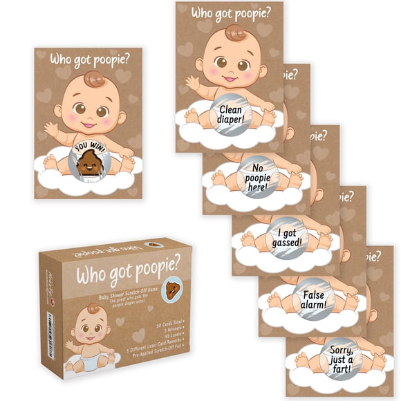 Juego Rasca y Gana Party Hearty para Fiesta de Bebé - Pack de 50