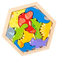 Bothyi - Rompecabezas De Madera Clasificación De Bloques De Apilamiento Dinosaurio De Juguete Educativo