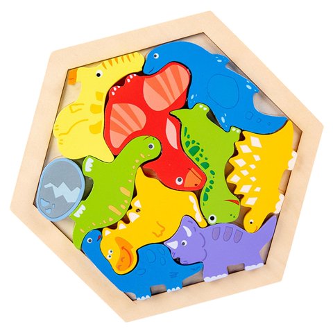 Bothyi - Rompecabezas De Madera Clasificación De Bloques De Apilamiento Dinosaurio De Juguete Educativo