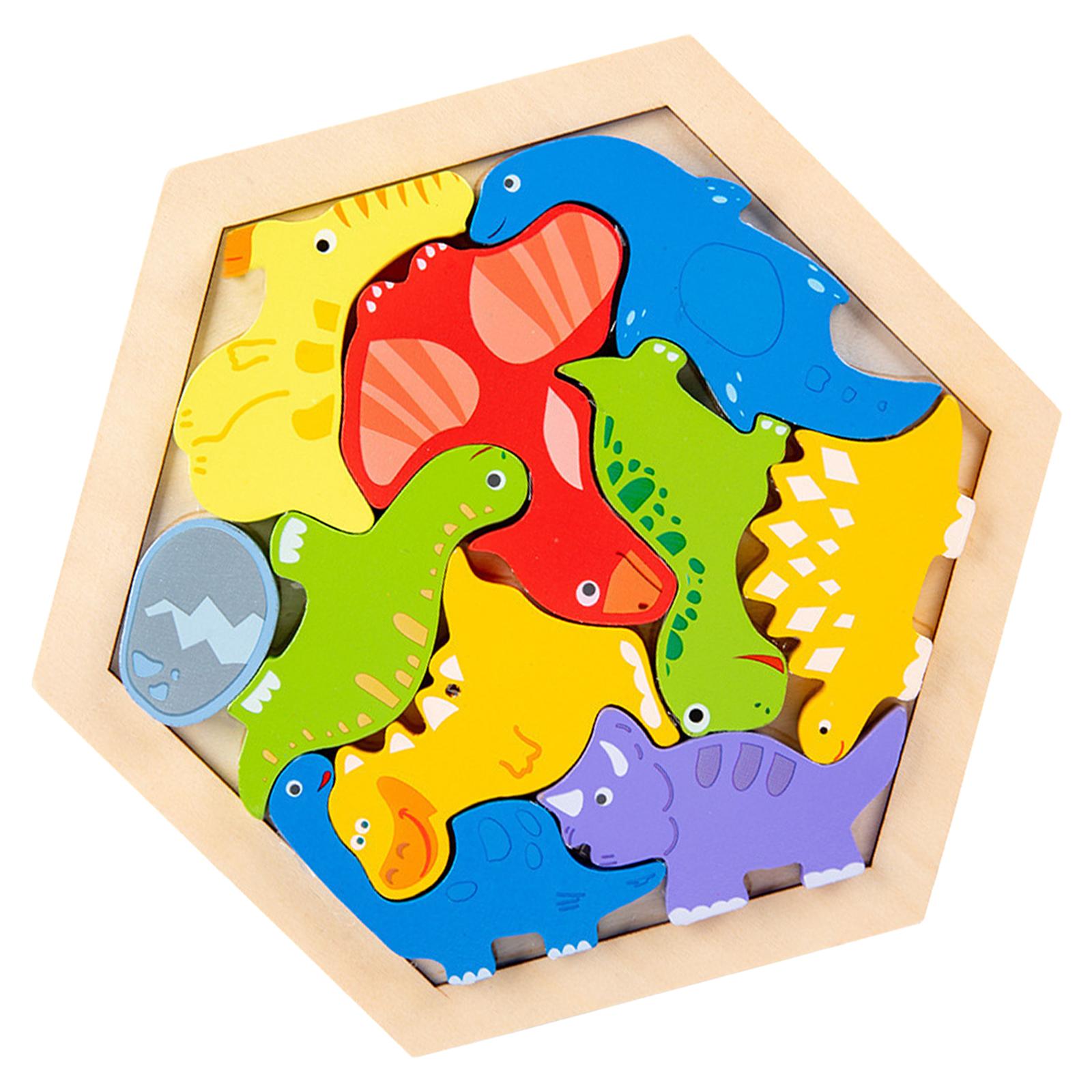 Bothyi - Rompecabezas De Madera Clasificación De Bloques De Apilamiento Dinosaurio De Juguete Educativo