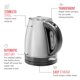 thumbnail image 3 of Hervidor eléctrico Chefman de acero inoxidable 1.7L 1500W, 3 of 6
