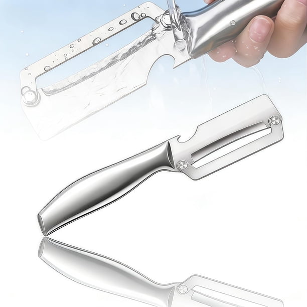 Pelador cuchilla engrosada 2 en 1 acero inoxidable herramienta cocina abridor botellas