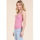 thumbnail image 3 of Top Fashnzfab De Tirantes Con Encaje Y Cuello En V Acanalado Rosa, 3 of 4