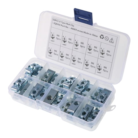 Magideal - Juego De Tuercas De Clip De Rosca M6 Tuerca De Fijación Con Estuche De Almacenamiento Accesorios Interiores De Automóvil Motocicleta