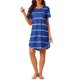 thumbnail image 2 of INSPIRE CHIC Camisón a Rayas para Mujer, Manga Corta Suave con Cuello Redondo y Dobladillo Curvo, Ropa de Dormir Ligera 3XL Azul, 2 of 6
