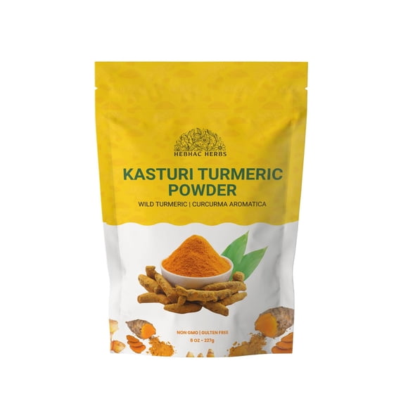 Polvo de Kasthuri Manjal Hebhac Herbs 227g Cúrcuma Silvestre
