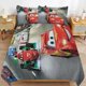 thumbnail image 4 of Cartoon Cars Lightning McQueen Friend Boys Room Decor Size Bedding Set for Kids 3 Piece Bedding with 1 Duvet Cover And 2 Pillowcases Queen Bed Sheets, 4 of 5