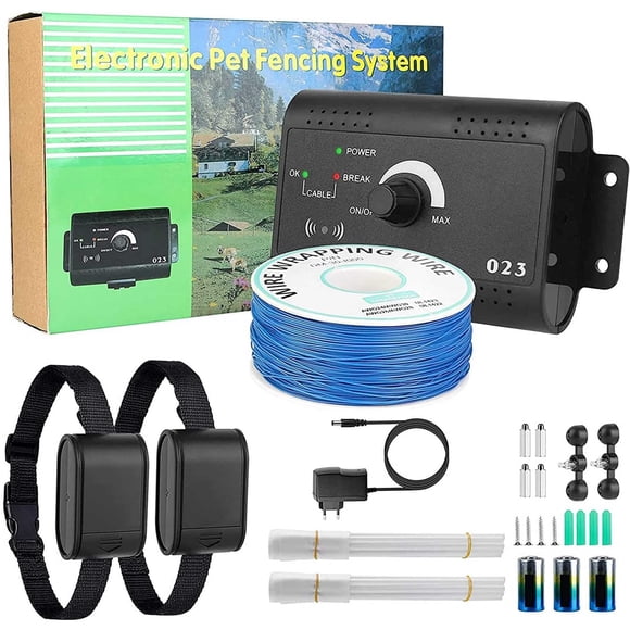Cerca Eléctrica para Perros TeqHome 300 m Cable 2 Collares Impermeables