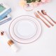 thumbnail image 5 of Juego de vajilla desechable WELLIFE Rose Gold 350 piezas para 50, 5 of 5