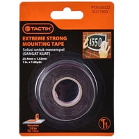 Tactix - Cinta Doble Contacto Extra Fuerte 25.4 Mm X 1.52 Mts