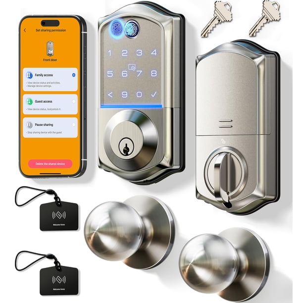 Cerradura Inteligente Ve017 k Con Huella Digital Control Por App Y Acabado Satinado