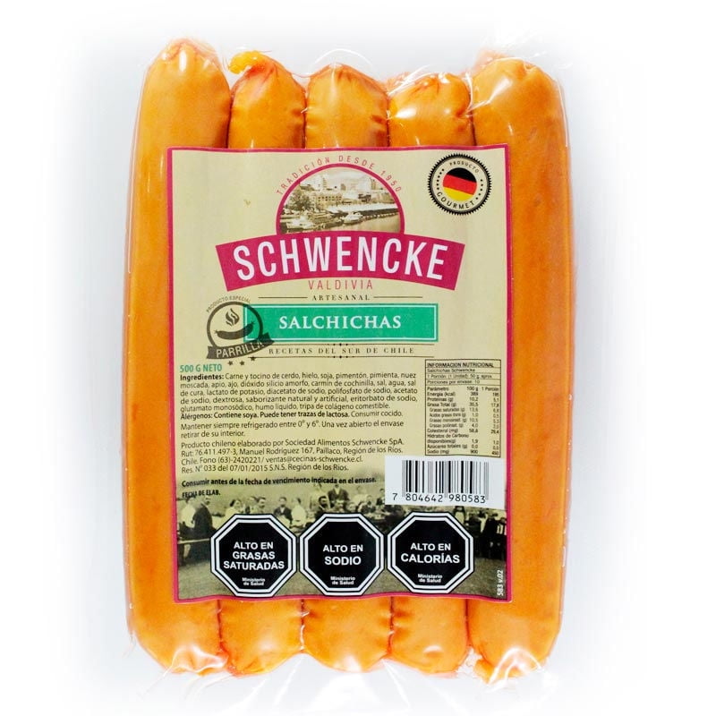 Salchicha Artesanal Con Piel 5 Un 500 g Schwencke