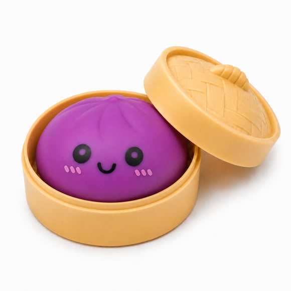 Pelota Antiestrés Squishy Tipo Dumpling Morada Juguete Fidget
