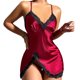 thumbnail image 1 of Babydoll Rojo con Encaje Negro – Tallas M y L, 1 of 4