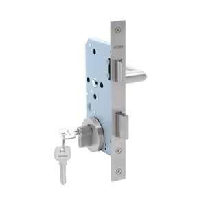 Stark Design - Cerradura De Embutir Puerta Acceso Principal. Cilindro Ambos Lados. Manilla Interior Derecha O Izquierda, Modelo: Tutu. (Acero Inoxidable 304). Sku: Sde200-Ai.Kit.Tutu1/2