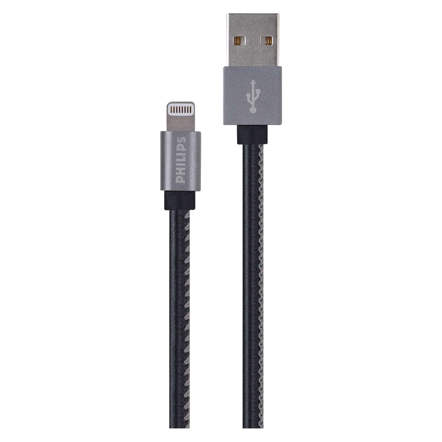 Philips - Cable Lightning 1.2 Mts Goma Plano Negro Dlc2508cb Open Box