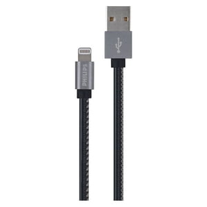 Philips - Cable Lightning 1.2 Mts Goma Plano Negro Dlc2508Cb Open Box