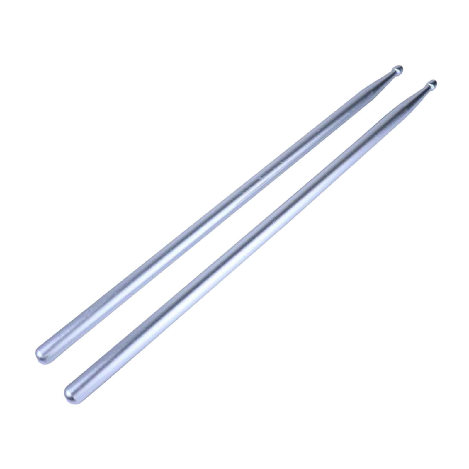 Magideal - 2x Baquetas De Aleación De Aluminio Para Ejercicios, Accesorios Para Instrumentos De Percusión, Baquetas De Metal Para Regalos, Ejercicios Para Niños Gris