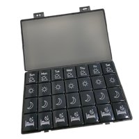 Ioensy - Pastillero Portátil De 7 Días, Caja Organizadora Para Pastillas, Vitaminas, Negro