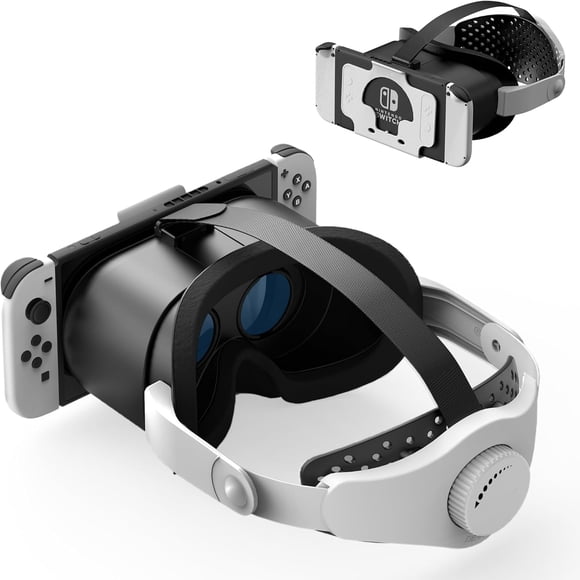 Auricular VR ajustable para Nintendo Switch y modelo OLED - Gafas con lente ajustable y correa Elite, gafas 3D para mejorar la experiencia de juego.-Blanco y negro