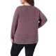 thumbnail image 3 of Agnes Orinda Sudaderas para Mujer Tallas Grandes Otoño con Abertura Lateral Manga Larga Cuello Redondo Casual Jersey de Punto Blusa Talla 3X Burdeos, 3 of 6