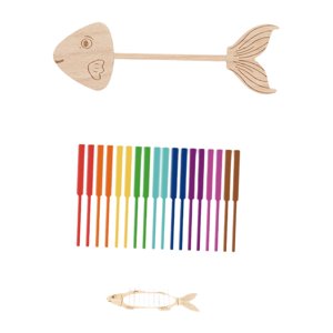 Magideal - Juguetes De Clasificación De Huesos De Peces, Juguetes De Clasificación De Color De Aprendizaje De Madera, Juguetes De Formación Preescolar, Detección S