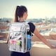 thumbnail image 4 of Student Clear Backpack, Large Heavy Duty PVC Transparent Backpack, See Through With Reinforced Straps Backpack Clear Bookbag For School, Sports, Work, Travel, College,Grey Black Pink Purple, 4 of 4