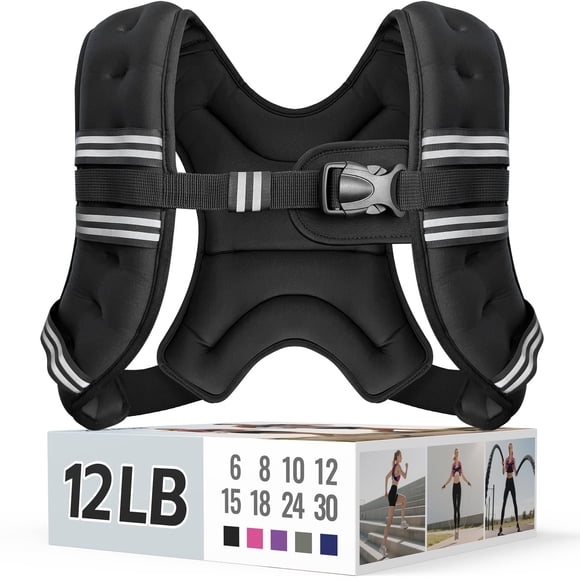 Chaleco pesado Zeerun de 5,4 kg para mujeres y hombres, 12 libras, negro