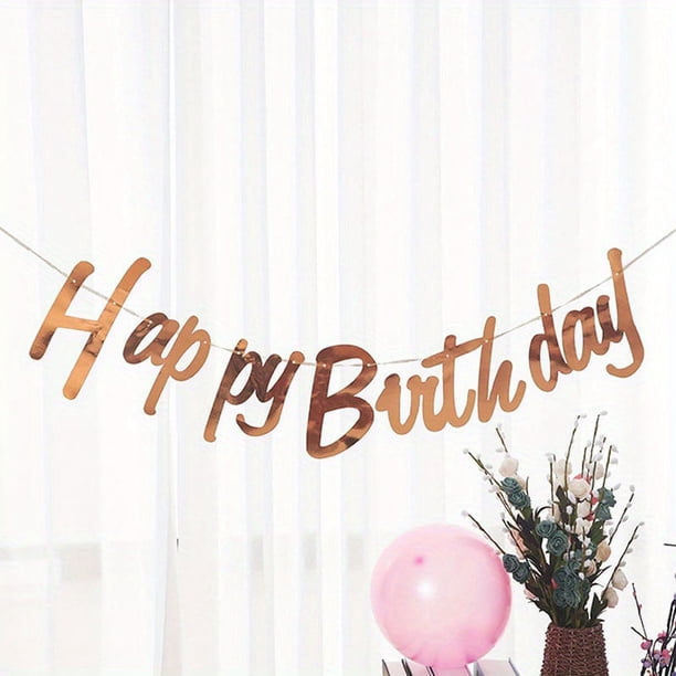 Set, Party Decoration Supplies Scene Pull Flag Arrangement, Golden Happy Birthday Banner, Glitter Happy Birthday Alphabet Banner Flag For Birthday Party Decoration