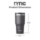 thumbnail image 5 of Vaso RTIC Essential de acero inoxidable grafito de 900 ml, 5 of 6