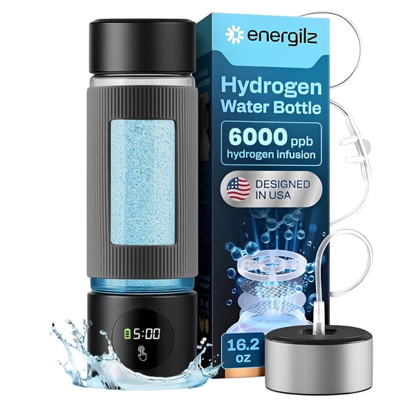 Botella de Agua con Hidrógeno ENERGILZ 480 ml 6000 PPB SPE/PEM