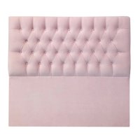 Espacio Hogar - Respaldo Capitone Premium 1,5 Plazas Felpa Rosado Claro