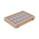 thumbnail image 2 of Joyero Caja De Almacenamiento De Madera Bandeja Organizadora De Pendientes Para Tienda De Dormitorio 18 Rejillas Gris, 2 of 5