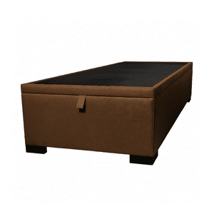 Mueblart - Base De Cama Baúl 1,5 Plazas Lino Negro Con Mecanismo