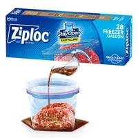 Bolsas De Almacenamiento De Alimentos Ziploc Para Congelador De Galones, 28 Unidades