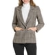 thumbnail image 5 of INSPIRE CHIC Blazers de regreso a clases para mujeres, solapa con muesca, manga larga, un botón, blazer de cuadros marrón M, 5 of 7