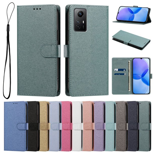 Funda Cartera de PU para Xiaomi Redmi Note 12S 4G con Tarjetas, Verde Oscuro