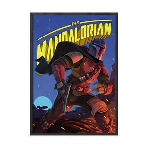 Creango - Cuadro Poster Enmarcado The Mandalorian Decorativo