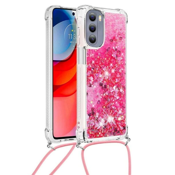 Funda FOXDOCK para Motorola Moto G Stylus 2022 4G con Cuerda Ajustable, Brillo Líquido, Protección Antigolpes y Lente – Ideal para Regalo