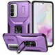 thumbnail image 1 of Funda Armada para Samsung Galaxy A36 con Tapa Deslizante y Soporte Magnético Giratorio Morado, 1 of 5