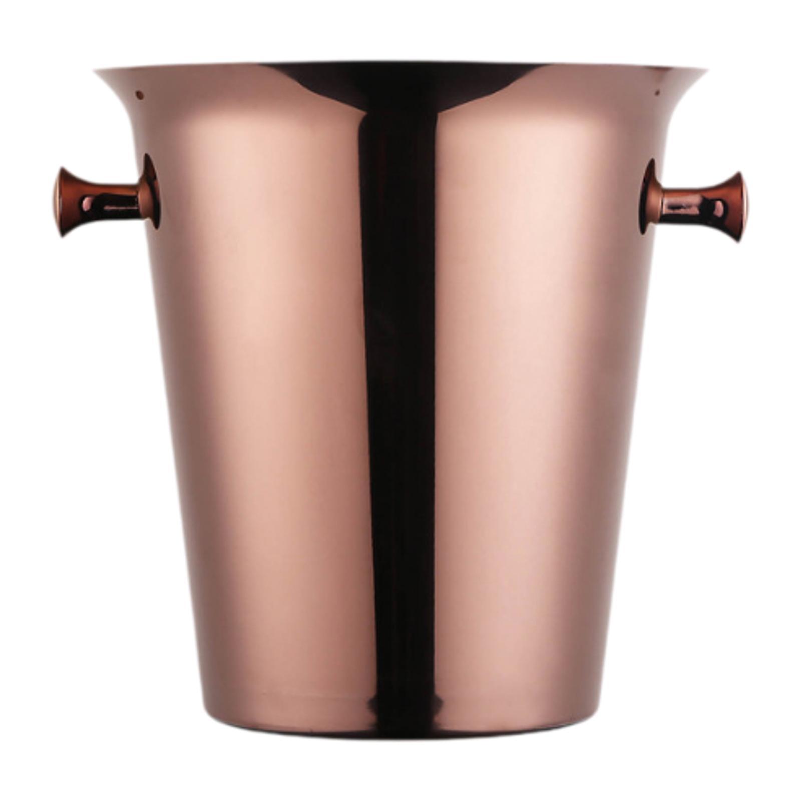 Magideal - Cubo De Hielo De Acero Inoxidable Para Almacenamiento De Champán, Cerveza, Vino, Enfriador Portátil Para Fiestas, Cubo Para Enfriar Botellas De Cerveza, Hotel Oro Rosa