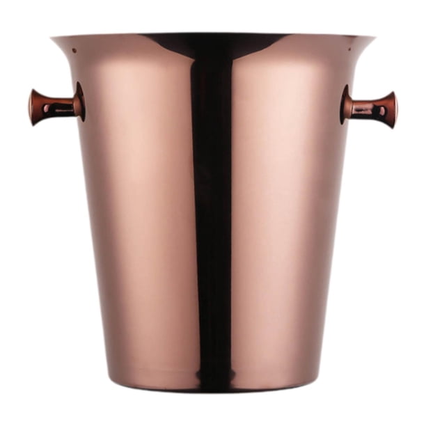 Cubo de hielo de acero inoxidable para almacenamiento de champán, cerveza, vino, enfriador portátil para fiestas, cubo para enfriar botellas de cerveza, hotel Oro rosa