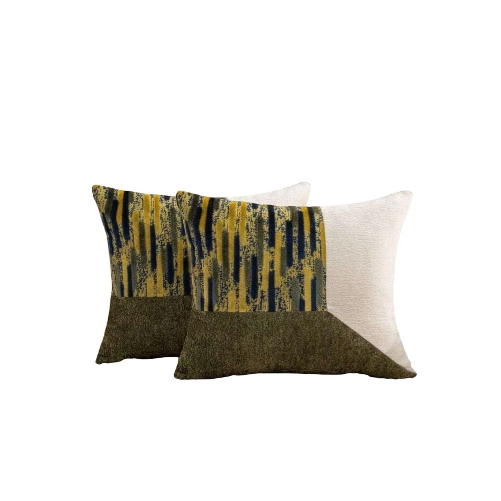 Genérico - Pack De 2 Fundas De Cojin Chenille De Empalme Multicolor 6