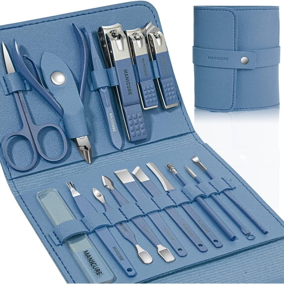 Set De Manicure 16 Piezas Acero Inoxidable Estuche