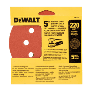 Set 5 Lijas De 5 (125 Mm) Dewalt Dw4306 Grano 220