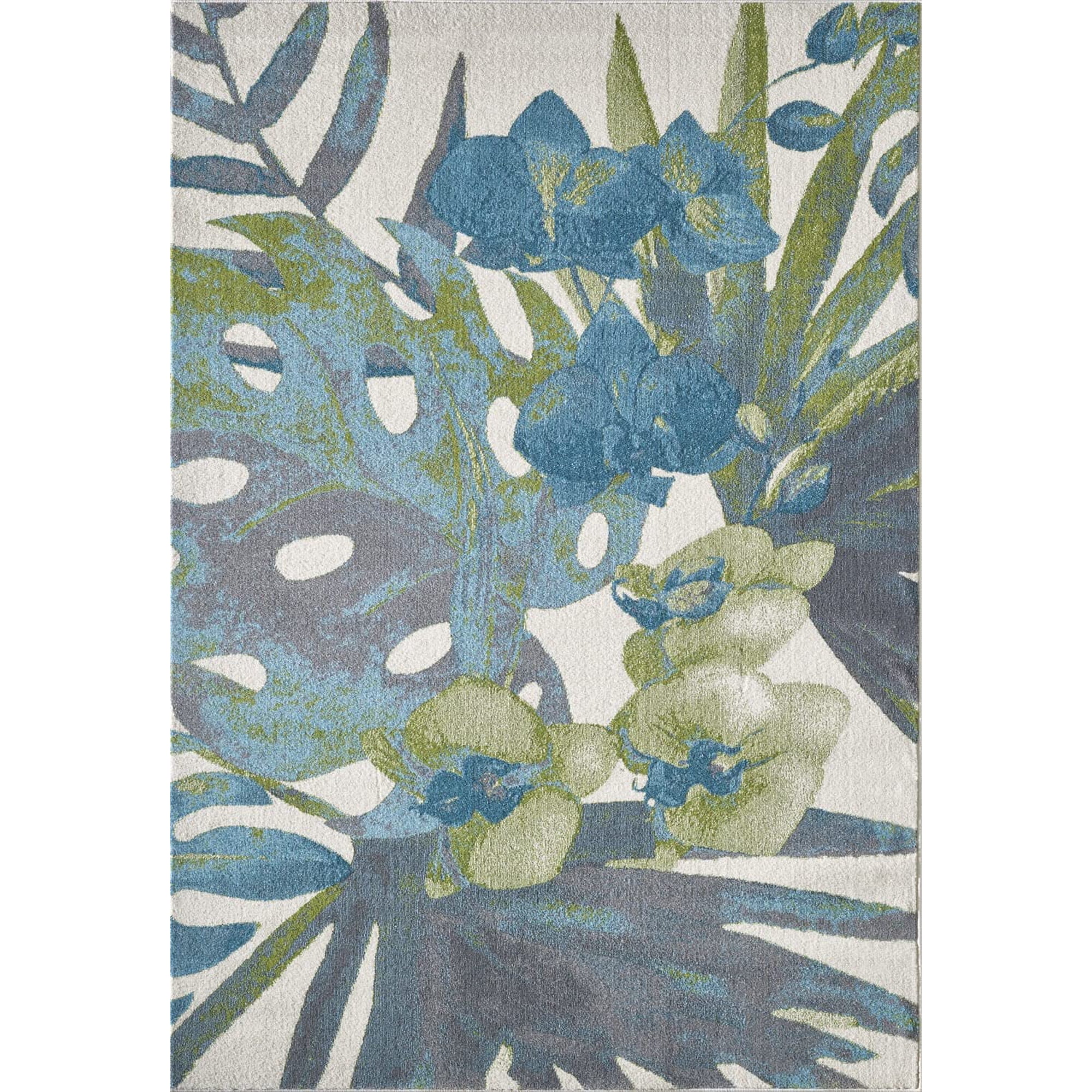 Alfombra Super Area Rugs Stella 6275, Verde Transicional, 100% Polipropileno, 100 Cm X 150 Cm