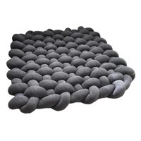 Magideal - Manta De Hilo De Punto Hecha A Mano, Tapete De Punto De Cable, De Ganchillo Suaves Decorativas Cálidas Y Acogedoras Para Accesorios De , Gris Oscuro