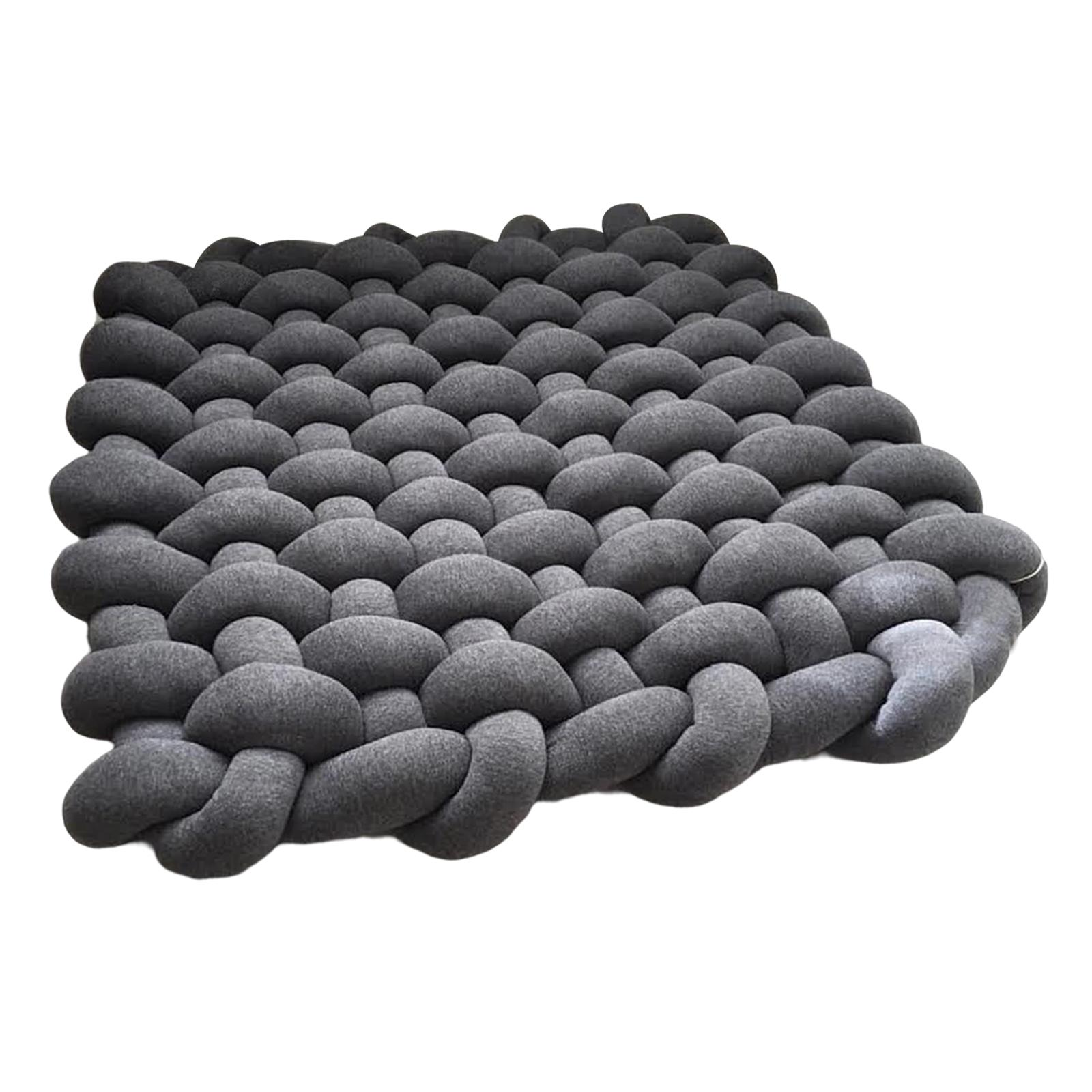 Magideal - Manta De Hilo De Punto Hecha A Mano, Tapete De Punto De Cable, De Ganchillo Suaves Decorativas Cálidas Y Acogedoras Para Accesorios De , Gris Oscuro