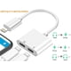 thumbnail image 3 of [Certificado Apple MFi] Paquete de 2 adaptadores Lightning a 2 Lightning para iPhone, adaptador dual Lightning AUX + cargador, cable divisor compatible con iPhone 12/11/SE/X/XR/XS/8/7/6, compatible co, 3 of 7