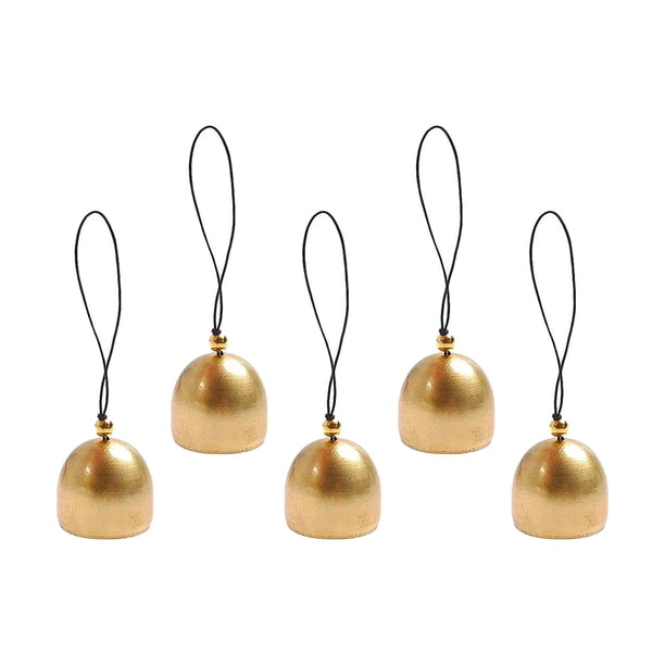 5 Piezas Campana de cobre Adornos navideños Campana de la puerta Colgante de latón Campanas de latón Mini Campana Windchimes para el jardín de su casa
